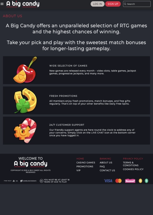 Risk-free welcome bonus offer A Big Candy Casino